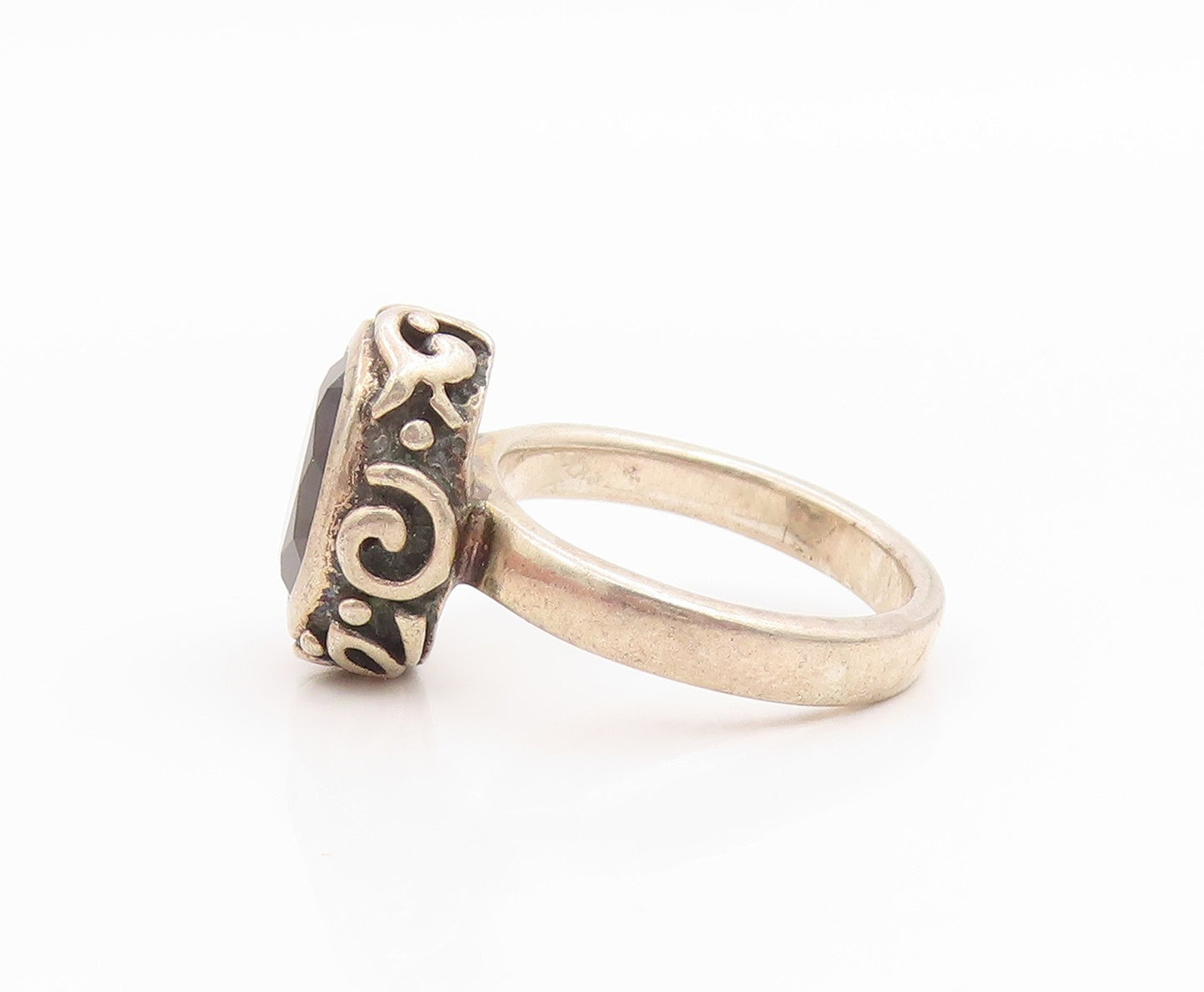 925 Sterling Silver Vintage Ring SILPADA Bezel Set Smoky Quartz  Sz 6  RG35553