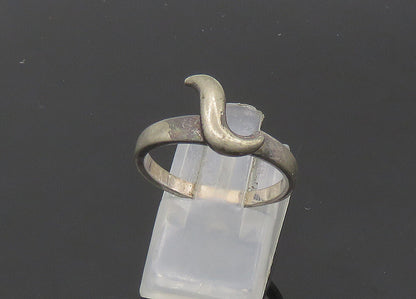925 Sterling Silver  Vintage Smooth Oxidized Swirl Band Ring Sz 8  RG21422
