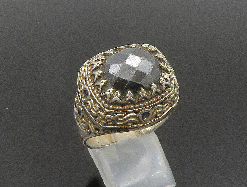 MICHAEL VALITUTTI 925 Silver  Vintage Scroll Spinel Dome Ring Sz 10  RG24468