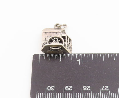 925 Sterling Silver Vintage Pendant CINI Watermill House Charm MOVES  PT26643