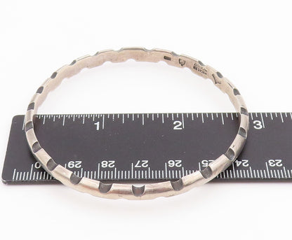 925 Sterling Silver Vintage Bracelet ANTONIO PINEDA Solid Notched Bangle BT11645