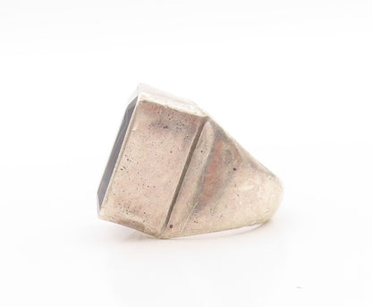 925 Sterling Silver Vintage Ring JANE DIAZ Large Botswana Agate  Sz 7  RG32784