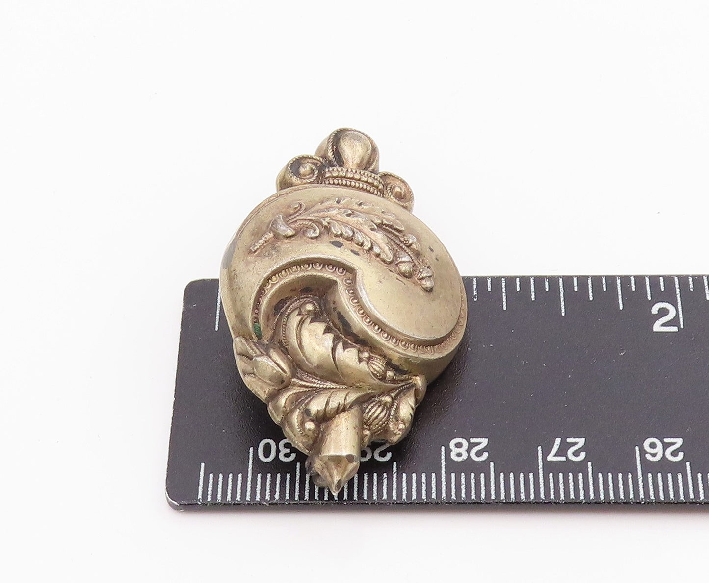 925 Sterling Silver Vintage Brooch Pin AUSTRIA Floral Leaf Scrollwork  BP12189