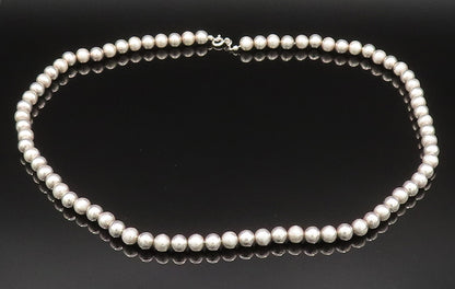 925 Sterling Silver  Vintage Shiny Etched Beaded Chain Necklace  NE2955