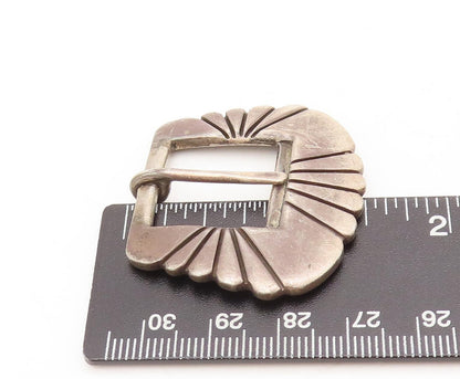 925 Silver Vintage Belt Buckle SOUTHWESTERN Fan Solid Belt Holder And Tip TR3675