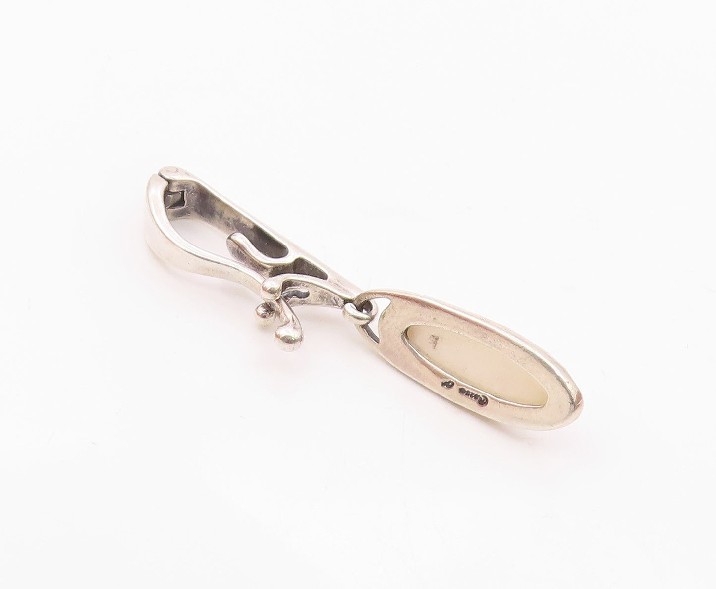 CAROLYN POLLACK 925 Sterling Silver  Vintage Mother Of Pearl Pendant  PT17181