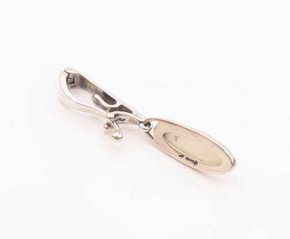 CAROLYN POLLACK 925 Sterling Silver  Vintage Mother Of Pearl Pendant  PT17181