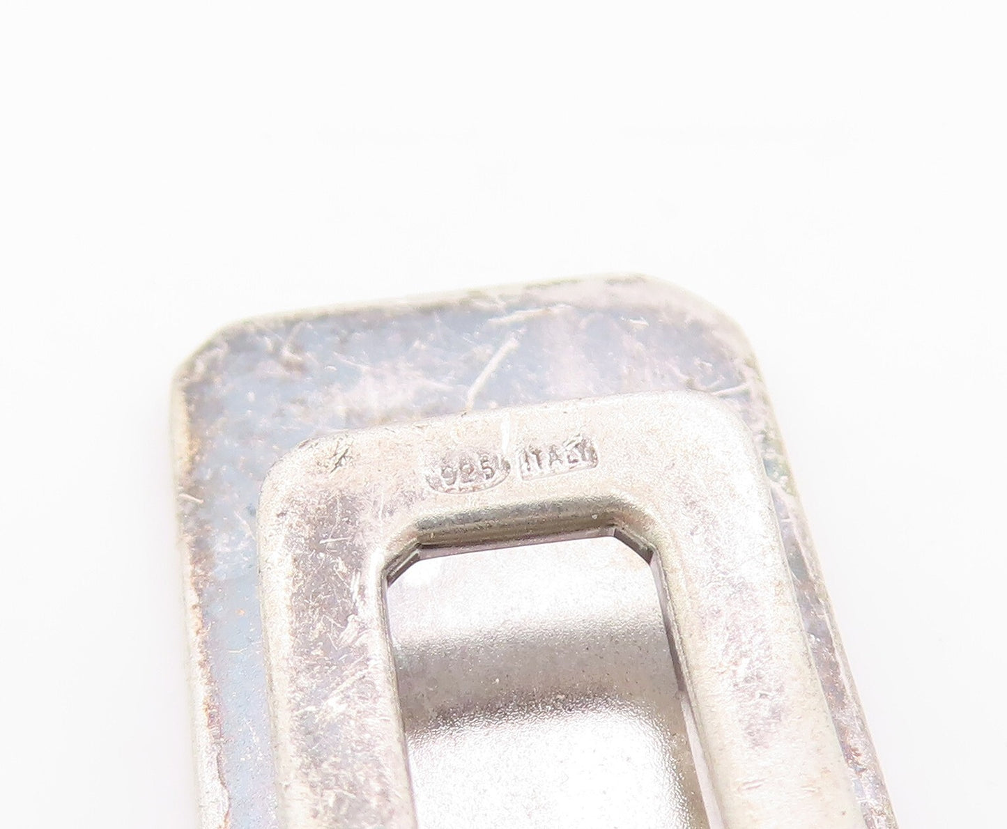 925 Sterling Silver Vintage Money Clip Solid Designer Brick Wall Carved  TR3874