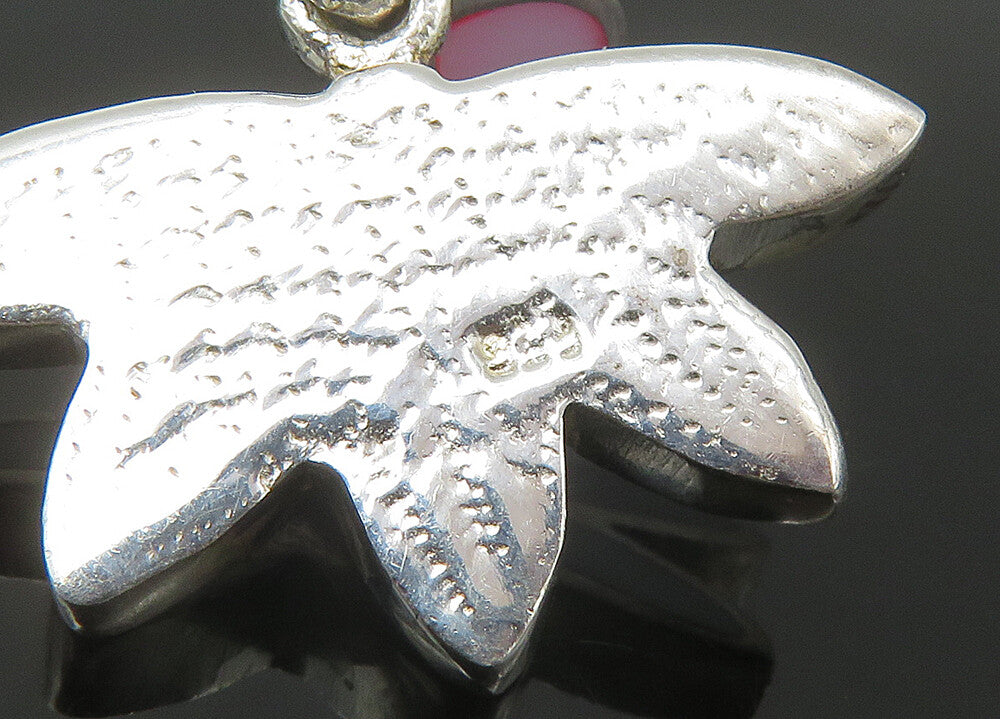 925 Sterling Silver  Vintage Mother Of Pearl Floral Dangle Earrings  EG11054