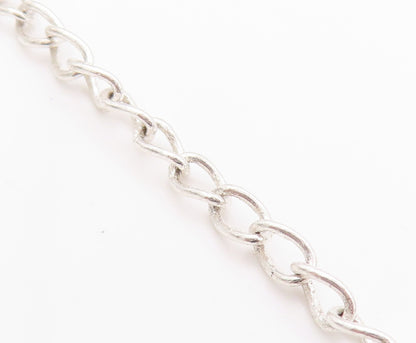 925 Sterling Silver Vintage Necklace Amorphas Linked Turquoise  NE4537