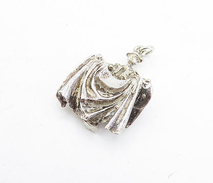 925 Sterling Silver  Vintage Petite Sculpted Bull Rider Drop Pendant  PT5150
