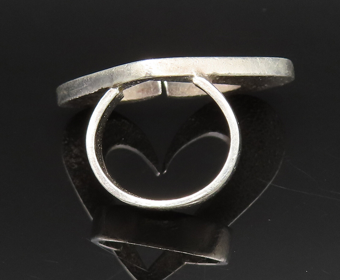 925 Sterling Silver  Vintage Open Floating Love Heart Ring Sz 5.5  RG25363