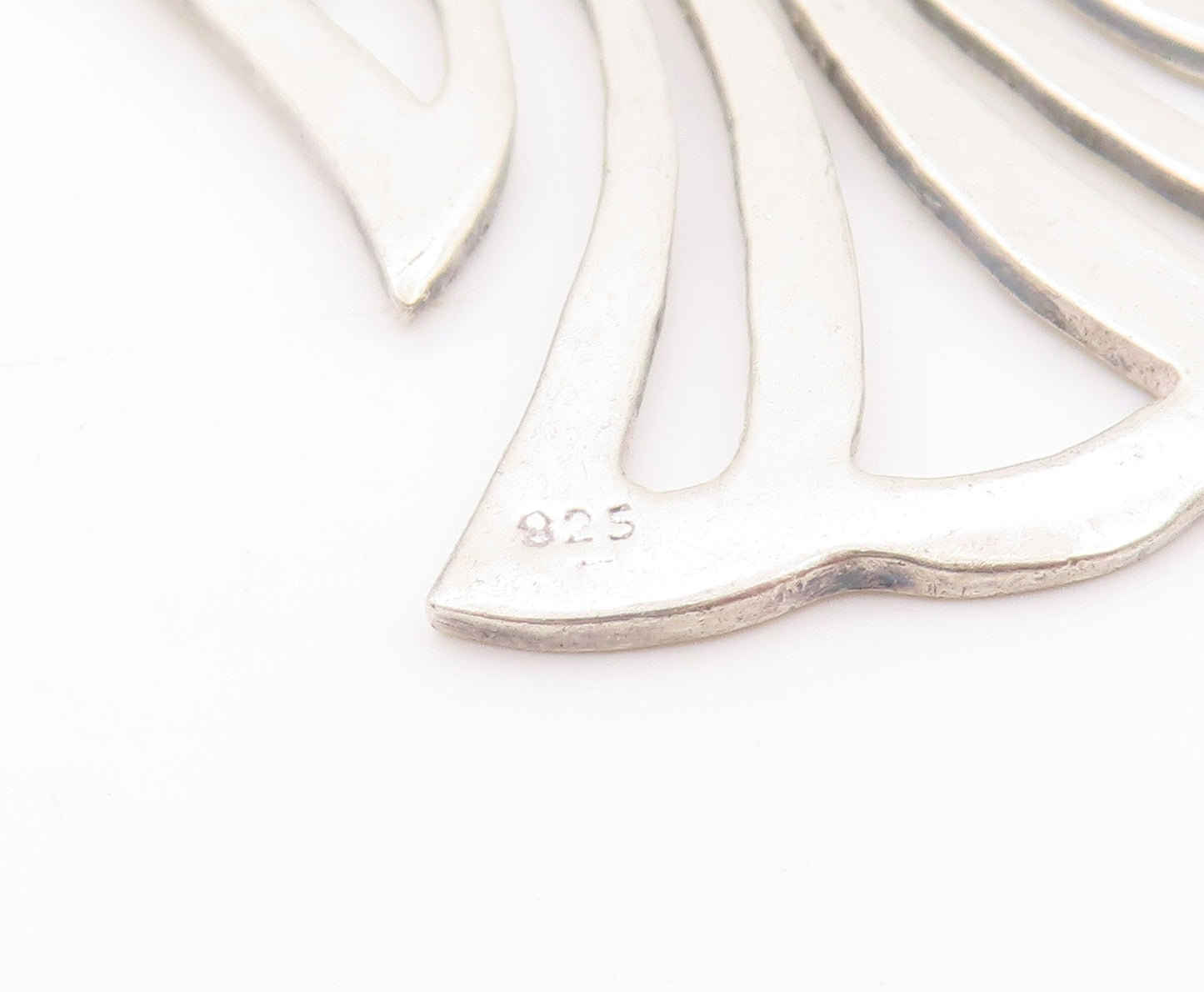 925 Sterling Silver Vintage Pendant Designer Cutout Angel With Wings  PT24130