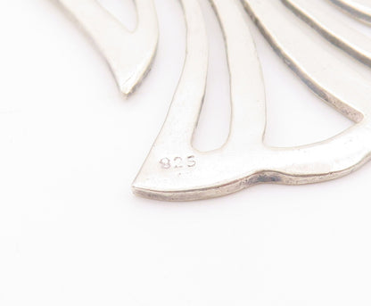 925 Sterling Silver Vintage Pendant Designer Cutout Angel With Wings  PT24130