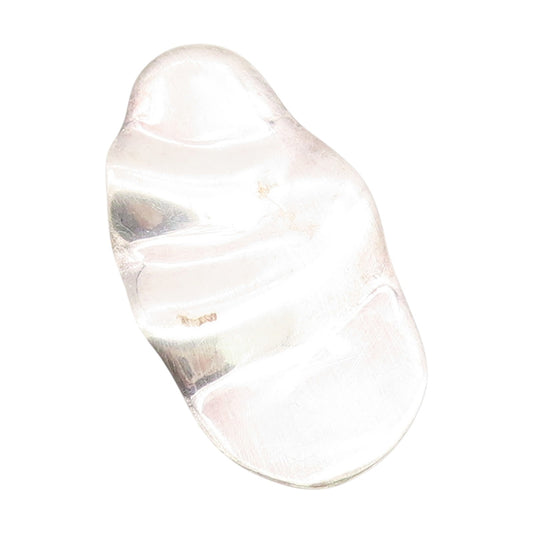 925 Sterling Silver Vintage Pendant Minimalist Solid Bold Wavy Locket  PT25965