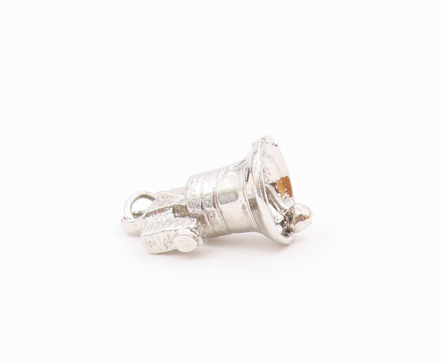 925 Sterling Silver  Vintage Liberty Bell Charm Pendant (JINGLES)  PT21045