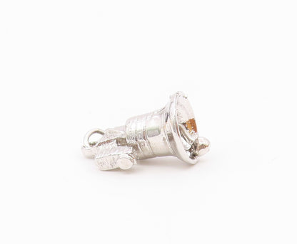 925 Sterling Silver  Vintage Liberty Bell Charm Pendant (JINGLES)  PT21045