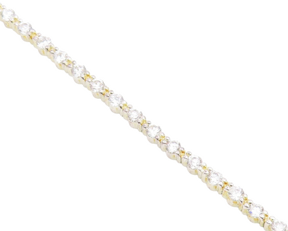 925 Sterling Silver  Shiny Round Cut Cubic Zirconia Tennis Bracelet  BT7369
