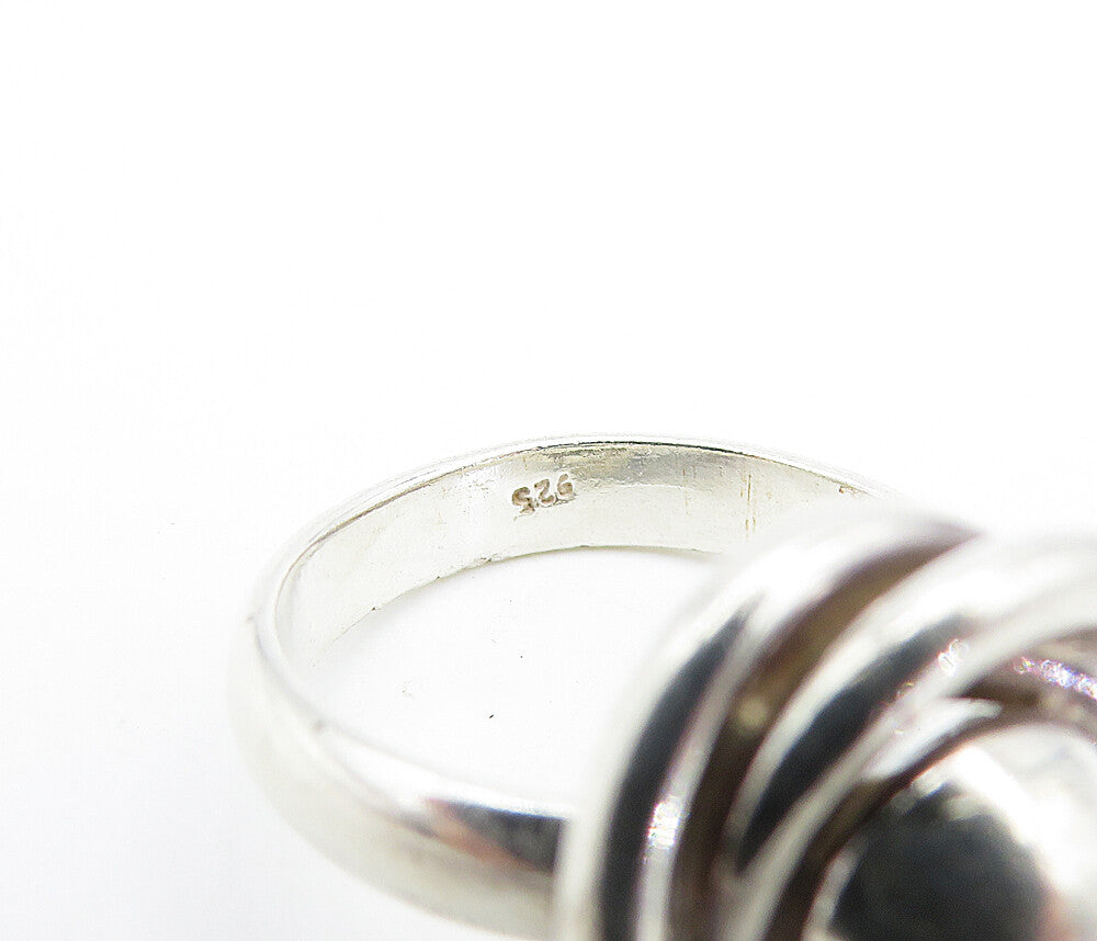 925 Sterling Silver  Vintage Shiny Dome Knot Design Band Ring Sz 6  RG7129