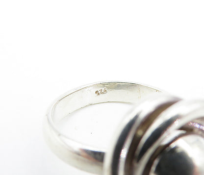 925 Sterling Silver  Vintage Shiny Dome Knot Design Band Ring Sz 6  RG7129