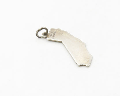 BEAU 925 Sterling Silver  Vintage California State Map Petite Pendant  PT13689
