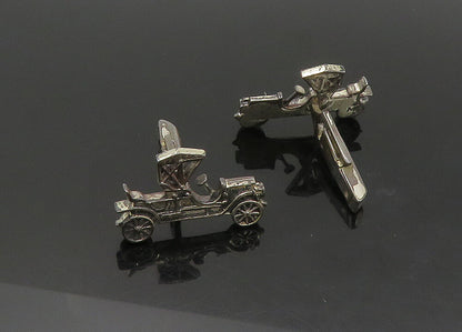 925 Sterling Silver  Vintage Antique Old Fashioned Car Cufflinks  TR3023