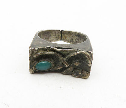 ISRAEL 925 Sterling Silver  Vintage Handmade Carnelian Band Ring Sz 7.5 RG9035