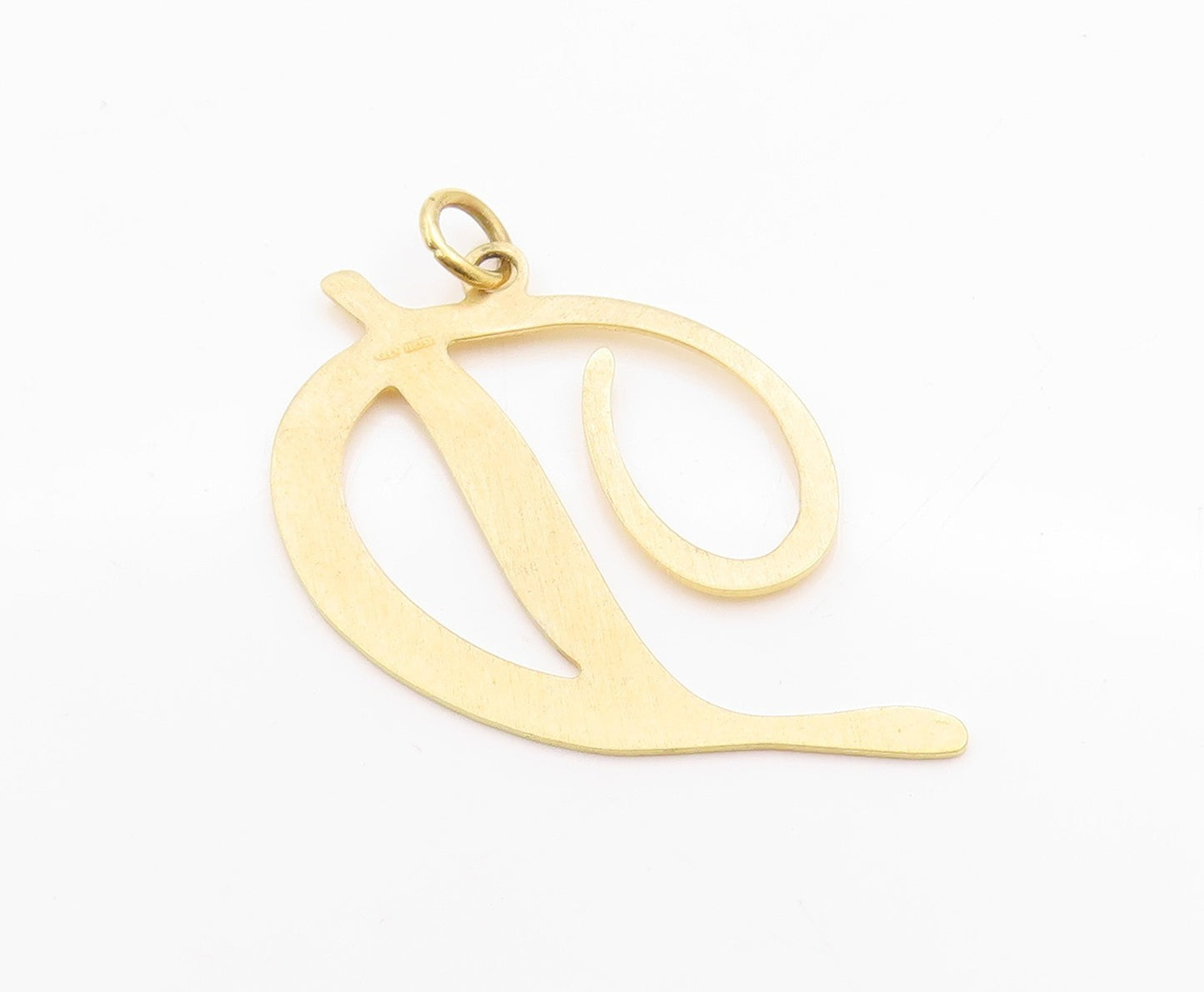 925 Sterling Silver Vintage Pendant Gold Plated calligraphed Alphabet D PT24608