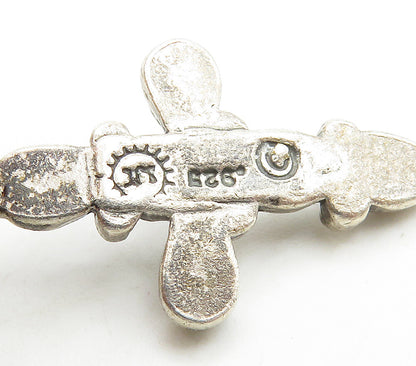 925 Sterling Silver  Vintage Petite Religious Cross Drop Pendant  PT12274