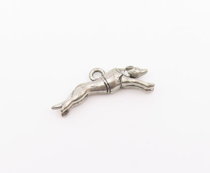 925 Sterling Silver  Vintage Shiny Running Jaguar Animal Pendant  PT20002