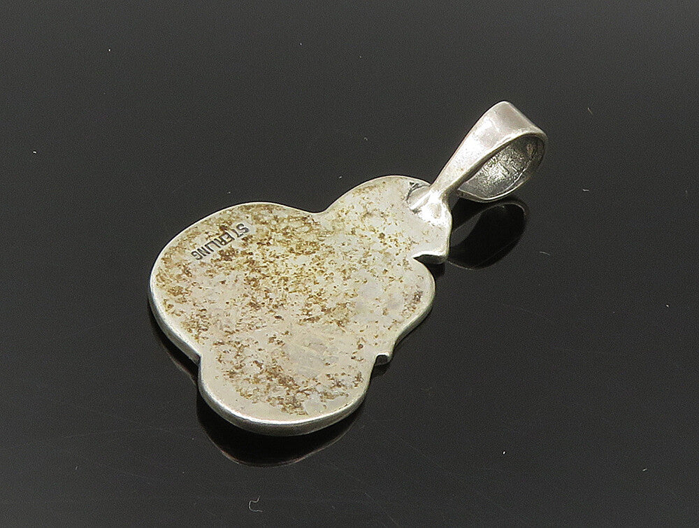 925 Sterling Silver  Vintage Etched Parents Holding Baby Love Pendant  PT19931