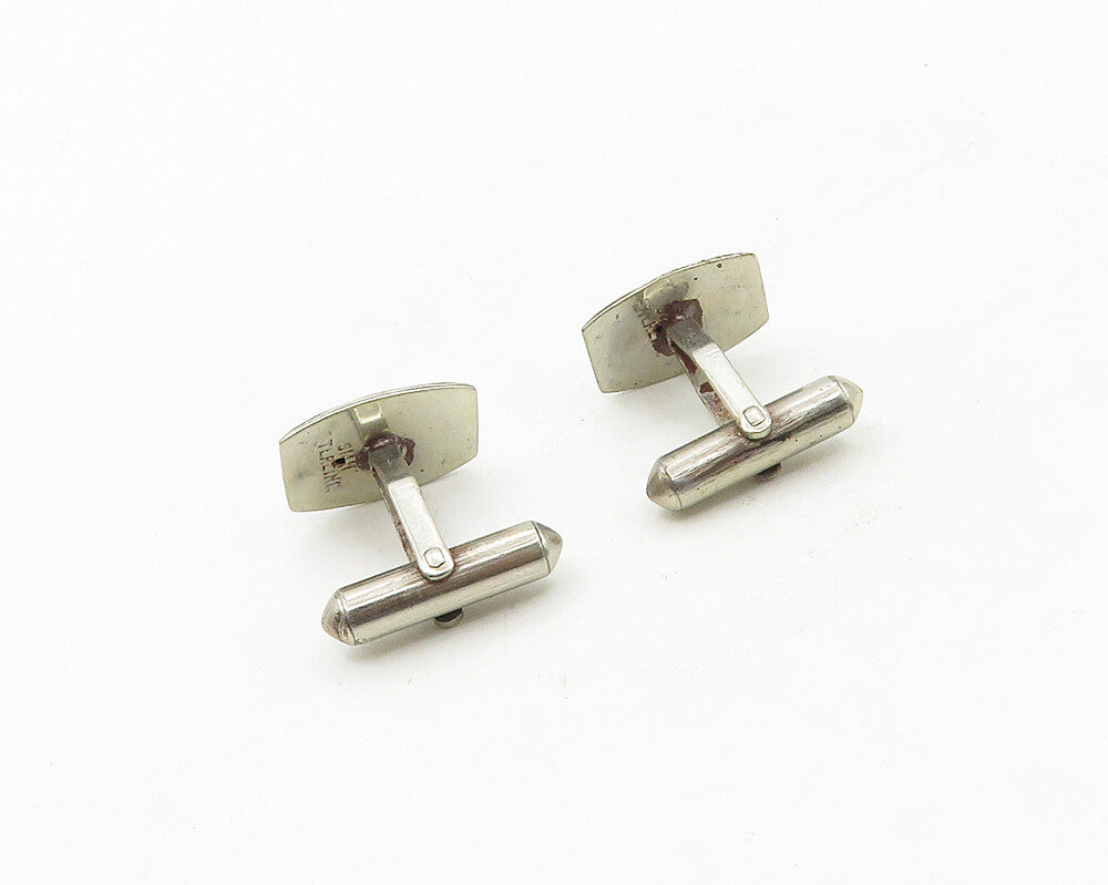 SIAM 925 Sterling Silver  Vintage Niello Enamel Dragon Boat Cufflinks  TR2451