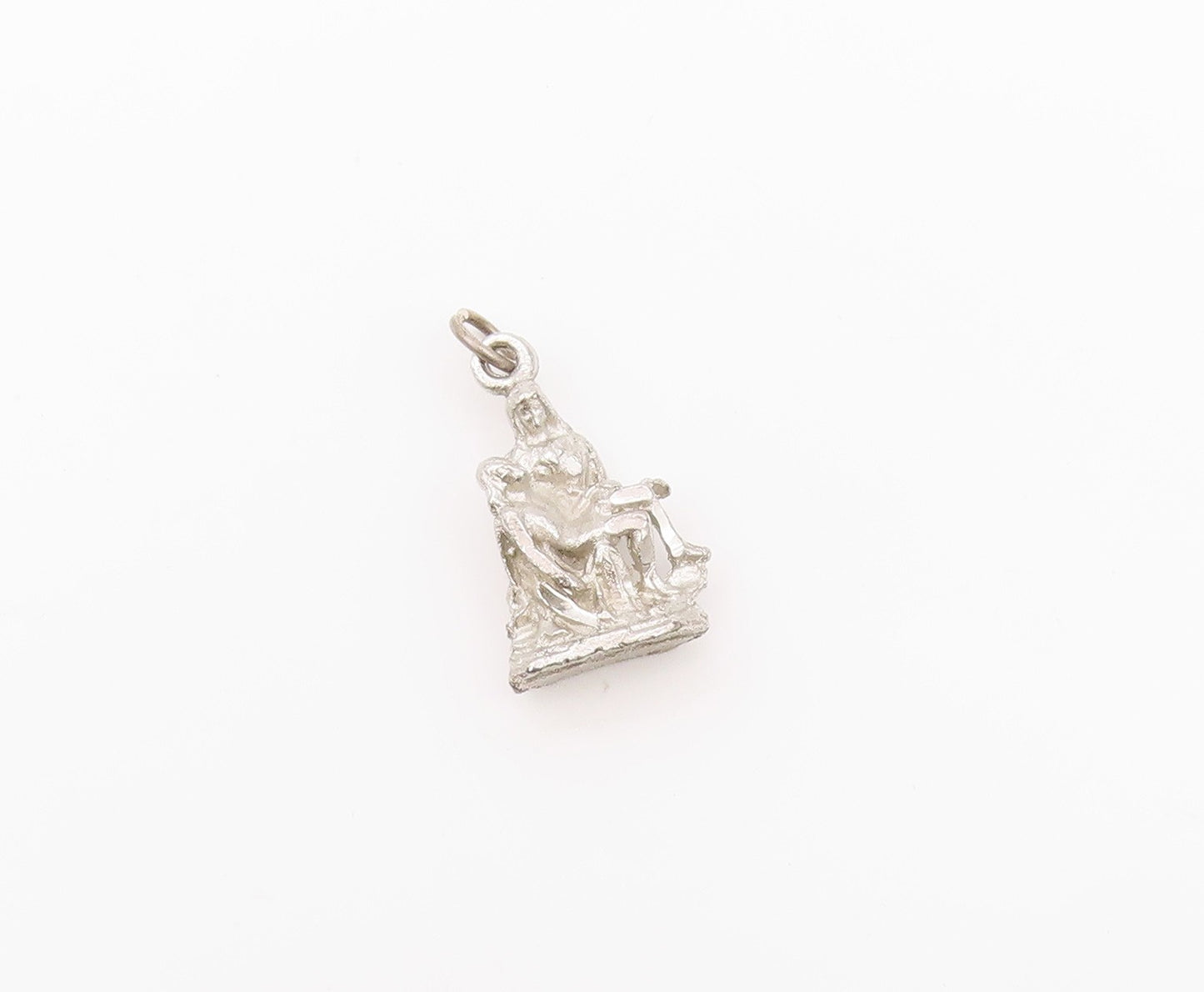 925 Sterling Silver Vintage Pendant Religious Mother Mary & Jesus Charm  PT24113