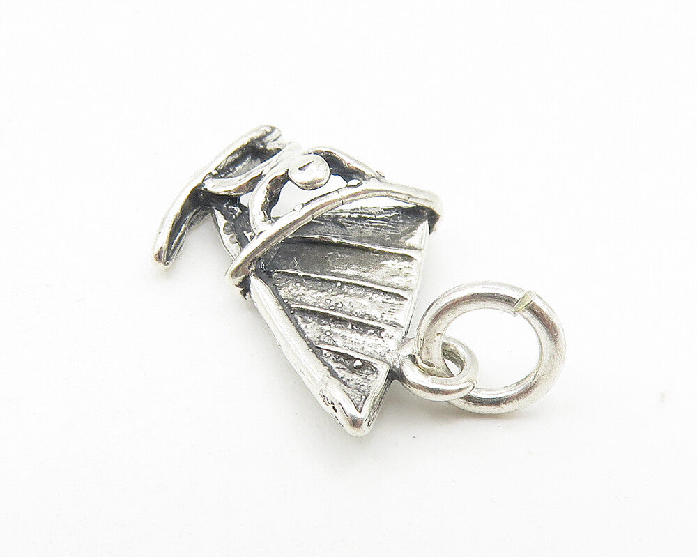925 Sterling Silver  Vintage Petite Dark Tone Wind Surfer Pendant  PT8810