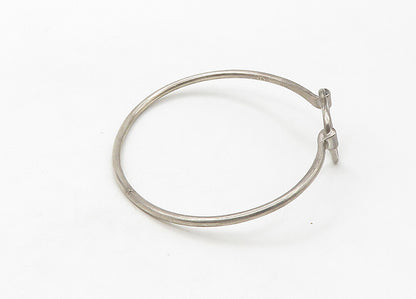 925 Sterling Silver  Vintage Open Love Heart Hook Bangle Bracelet  BT8535