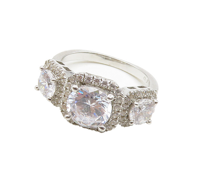 925 Sterling Silver  Sparkling Cubic Zirconia Smooth Band Ring Sz 7  RG16366