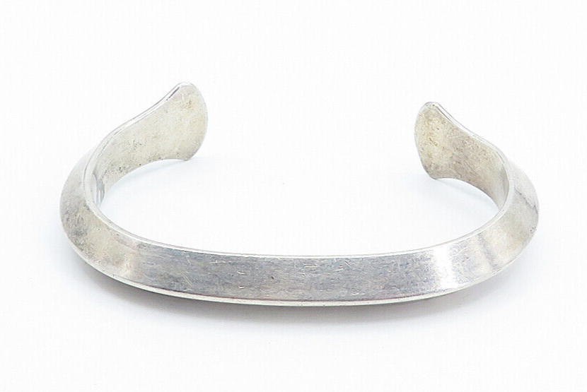 B.B. BECKER 925 Sterling Silver  Vintage Smooth Angled Cuff Bracelet  BT3362