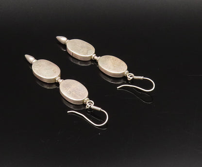 925 Silver  Vintage Minimalist Double Oval & Pointed Bar Earrings  EG12168