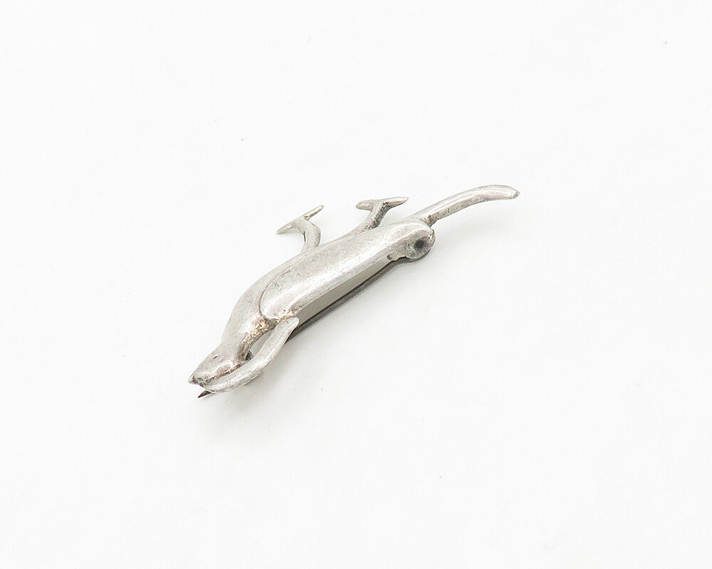 MEXICO 925 Sterling Silver  Vintage Shiny Bird Motif Brooch Pin  BP7629