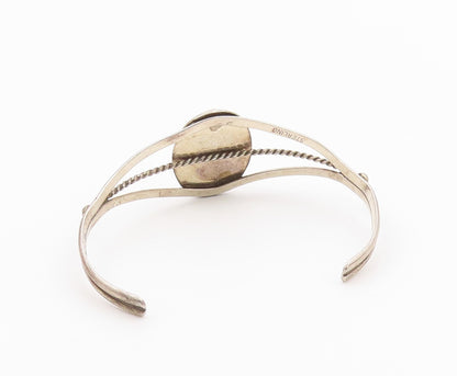 NAVAJO 925 Silver  Vintage Pink Mother Of Pearl Twist Cuff Bracelet  BT8058