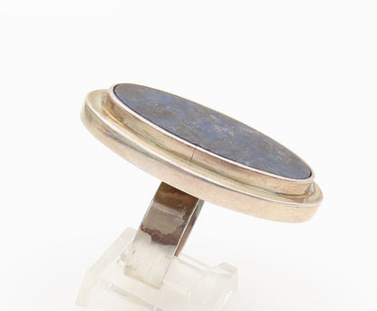 925 Sterling Silver  Vintage Inlaid Sodalite Cocktail Ring Sz 8.5  RG26254