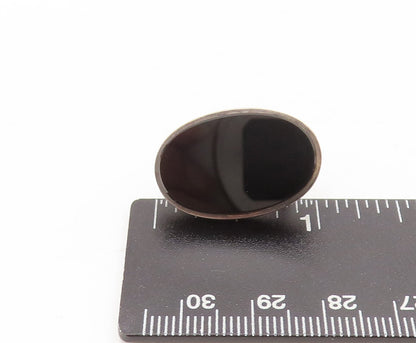 S. PALIU SPAIN 925 Sterling Silver  Vintage Large Oval Onyx Earrings  EG12591