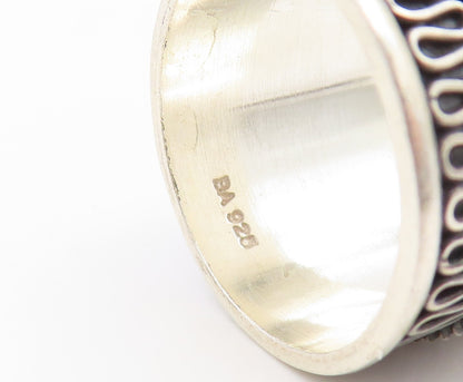925 Sterling Silver Vintage Ring SUARTI BALI Scrollwork Band  Sz 9.5  RG35404