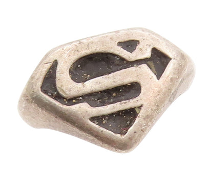 925 Sterling Silver Vintage Ring Superhero S Shield Symbol Band  Sz 7.5  RG34049