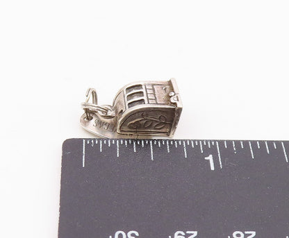 925 Sterling Silver  Vintage Slot Machine Gambling Motif Pendant  PT17829