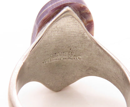 925 Sterling Silver Vintage Ring Designer Oval Gemstone  Sz 5  RG31468