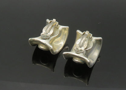 BATAMI ISRAEL 925 Silver  Vintage Black Onyx Non Pierce Earrings  EG10862
