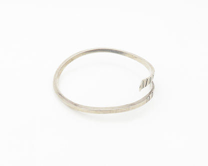 NORTH 925 Sterling Silver  Vintage Handmade Bypass Cuff Bracelet  BT7149