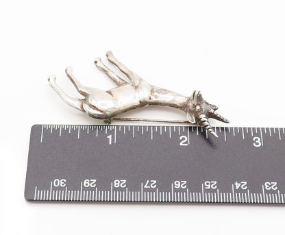 925 Sterling Silver  Vintage Minimalist Antelope Animal Brooch Pin  BP10108