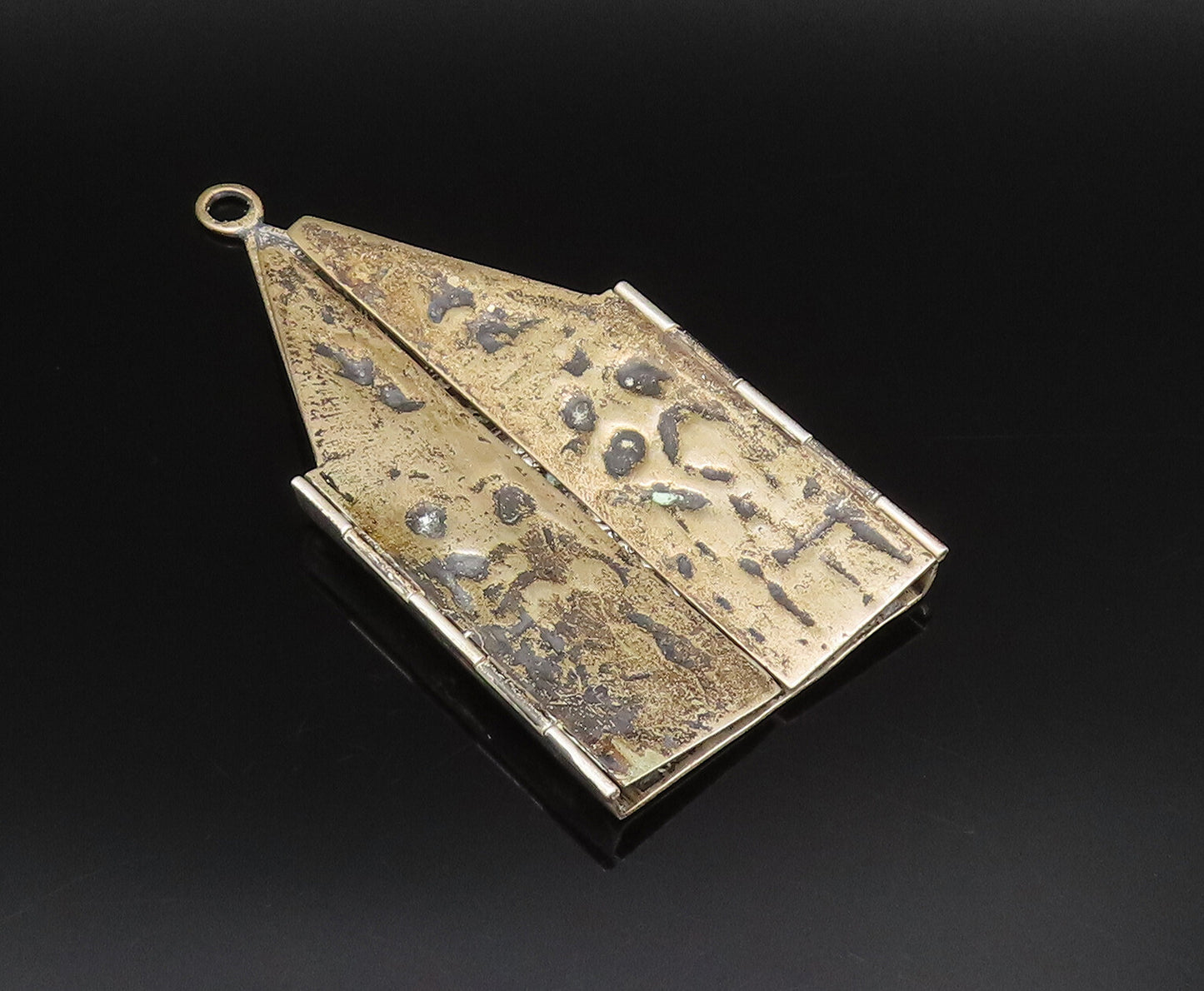 925 Silver Vintage Antique Large Religious Church Pendant (OPENS)  PT21750